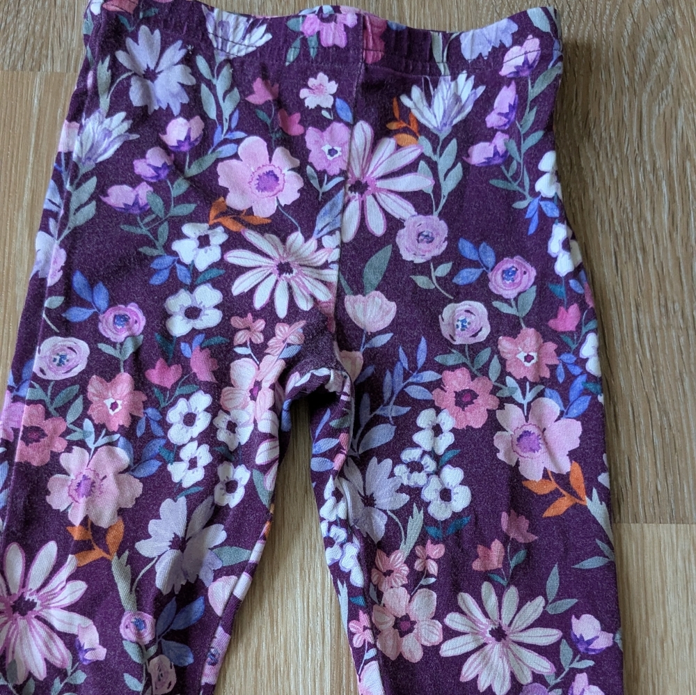 Little Sleepies Purple and Pink Floral Leggings